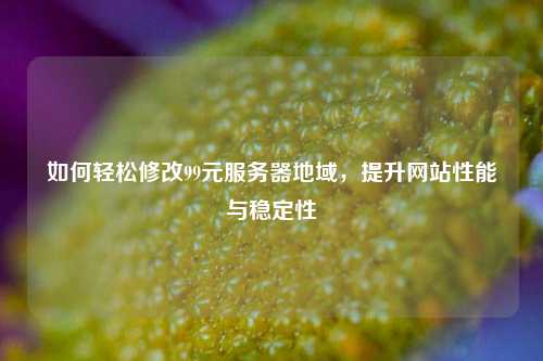 如何轻松修改99元服务器地域，提升网站性能与稳定性